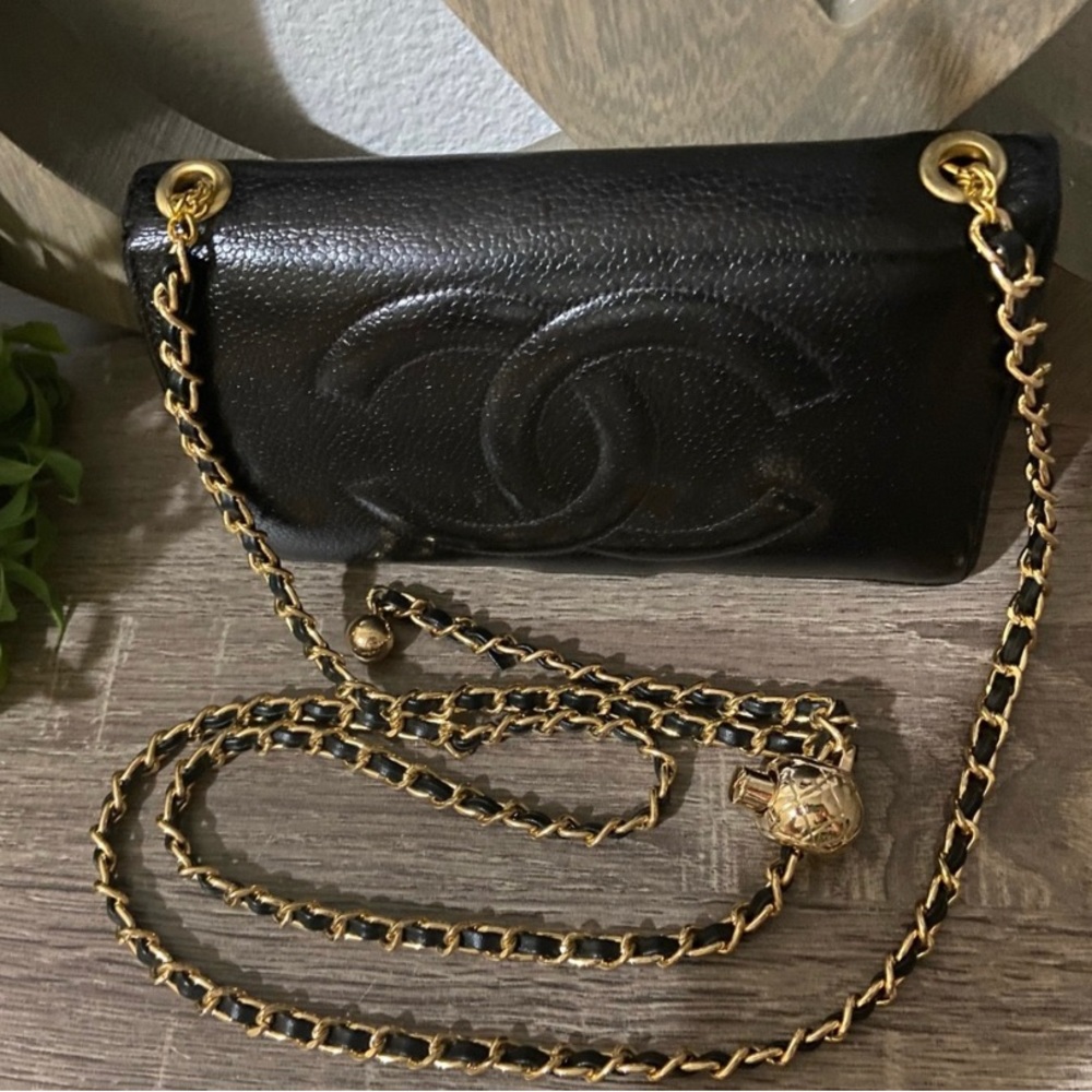 🖤⚜️Chanel Timeless Wallet Crossbody Shoulder Chain Pearl Crush Style Adjustable - Picture 3 of 15
